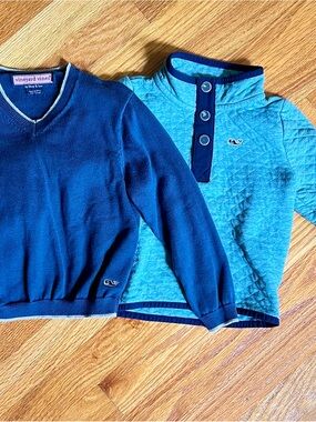 Vineyard Vines Navy and Light Blue Kids Pullover Bundle